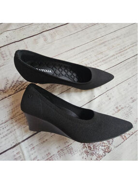Vivaia Pointed-Toe Wedge Aria Wedge Pro Black Knit Womens 39 US 8 Classic